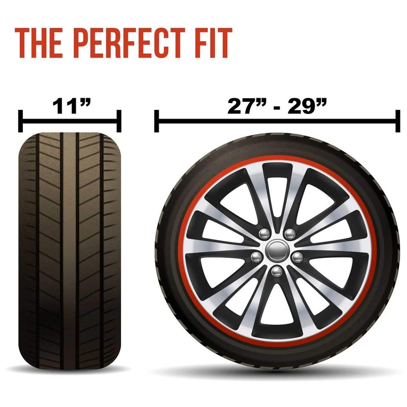 TCP Global Set of 4 Oxford Canvas Wheel Tire Covers for RV, Truck & Trailer, 27"-29" Diameter - Image 5